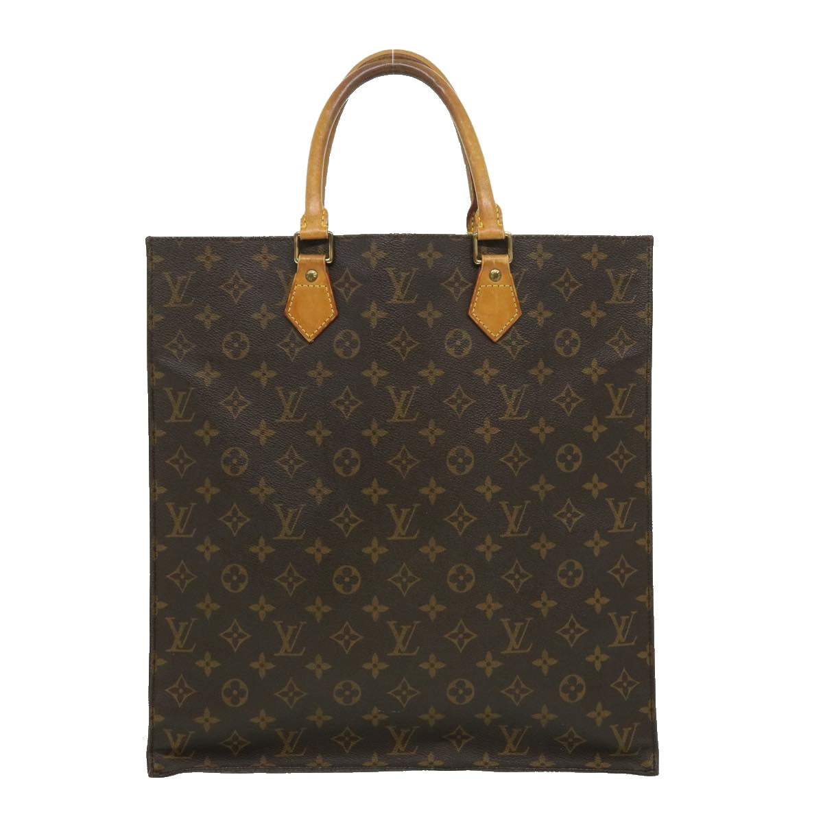 LOUIS VUITTON Monogram Sac Plat Hand Bag M51140 LV Auth 34783