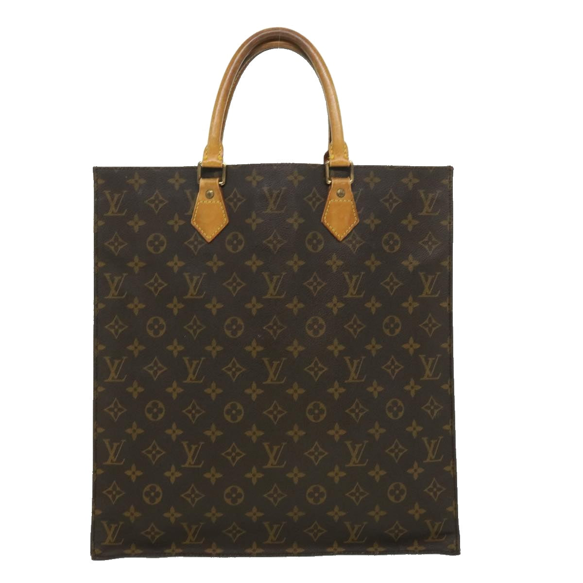 LOUIS VUITTON Monogram Sac Plat Hand Bag M51140 LV Auth 34783