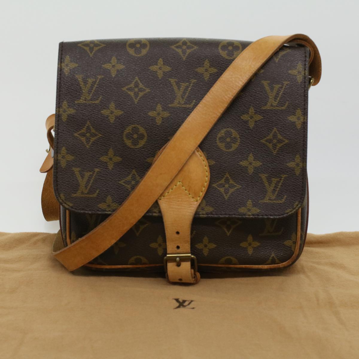 LOUIS VUITTON Monogram Cartouchiere MM Shoulder Bag M51253 LV Auth 34814