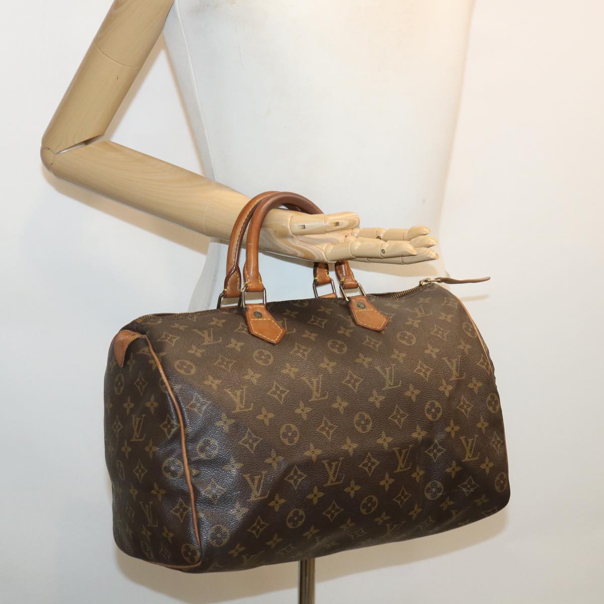 LOUIS VUITTON Monogram Speedy 35 Hand Bag M41524 LV Auth 34854