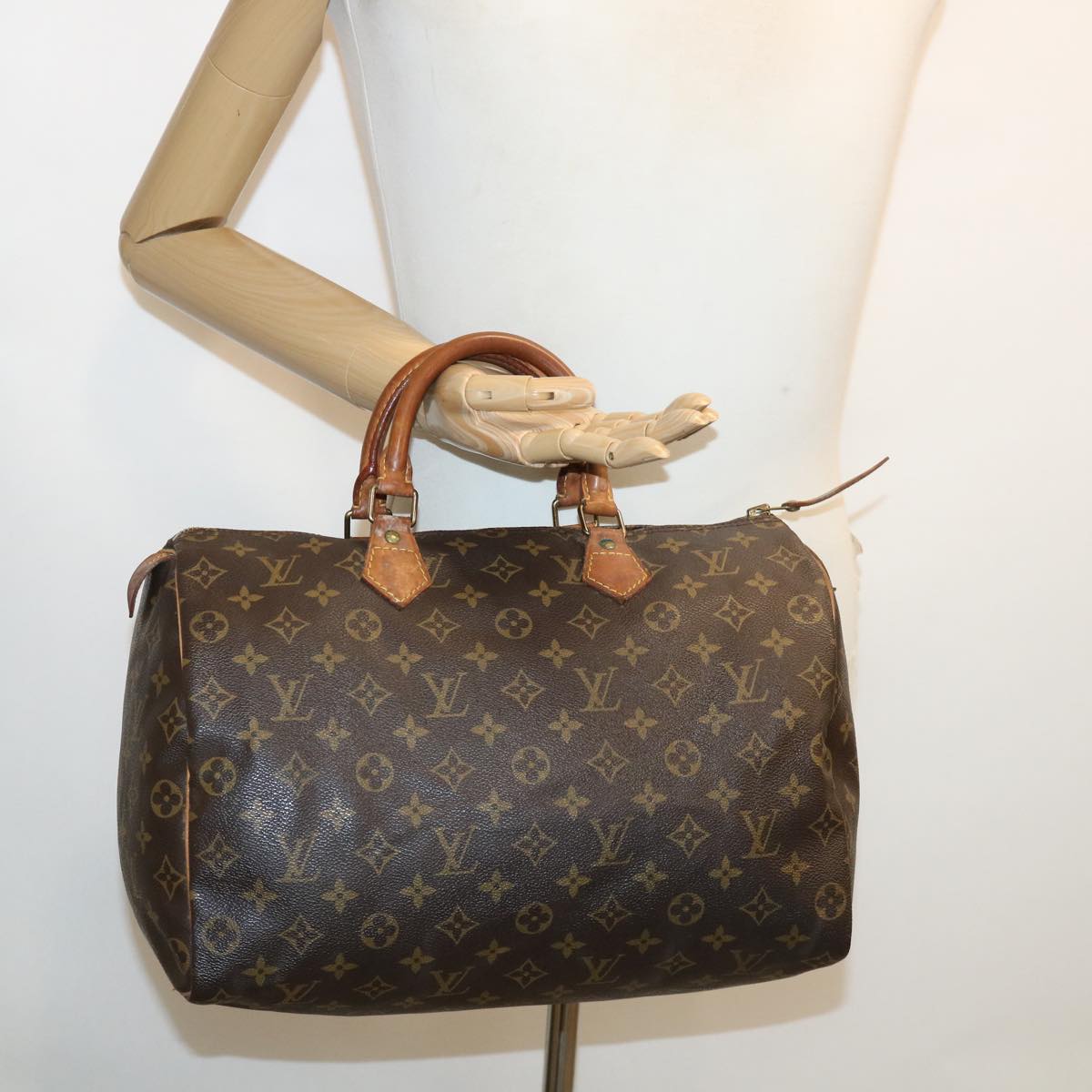 LOUIS VUITTON Monogram Speedy 35 Hand Bag M41524 LV Auth 34858