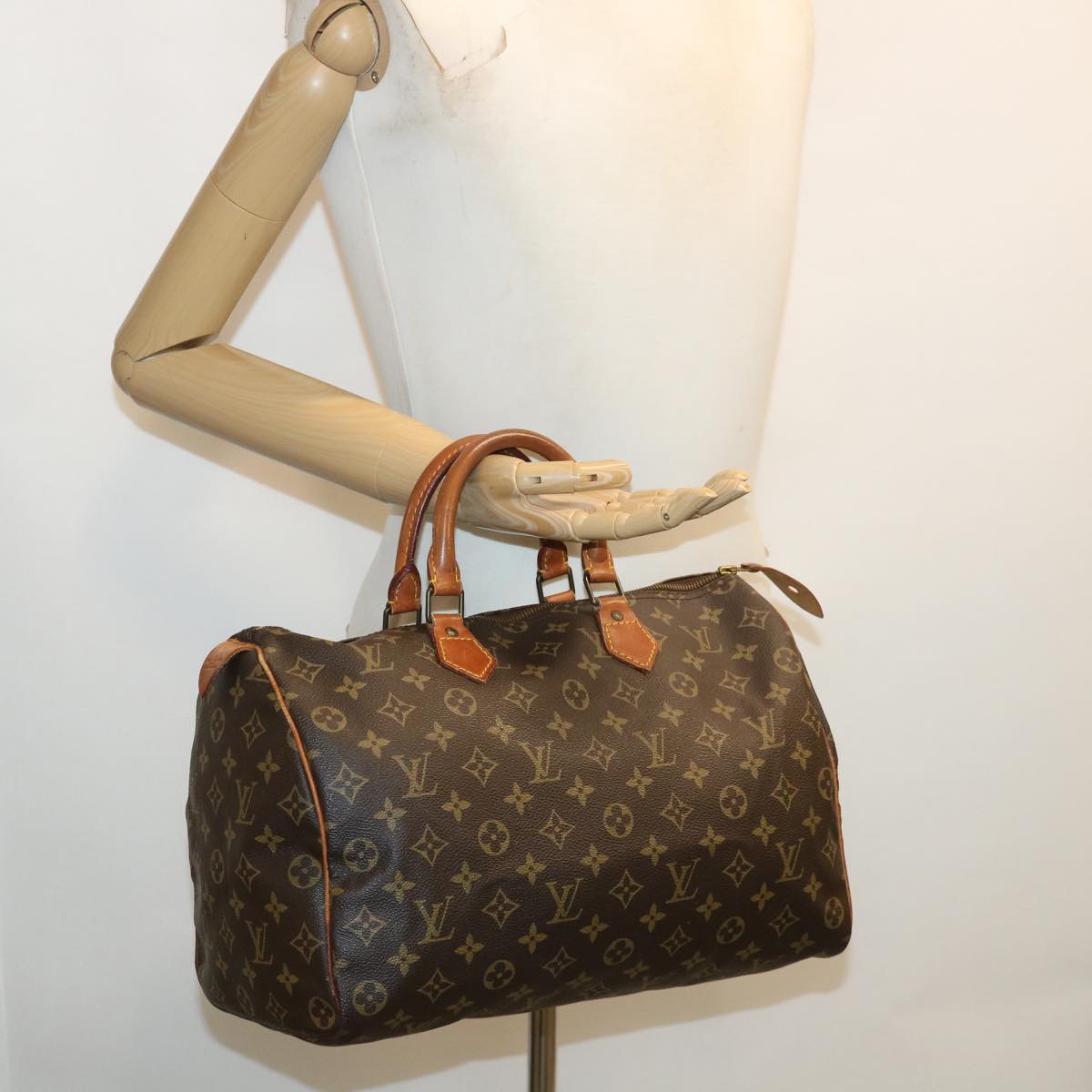 LOUIS VUITTON Monogram Speedy 35 Hand Bag M41524 LV Auth 34868