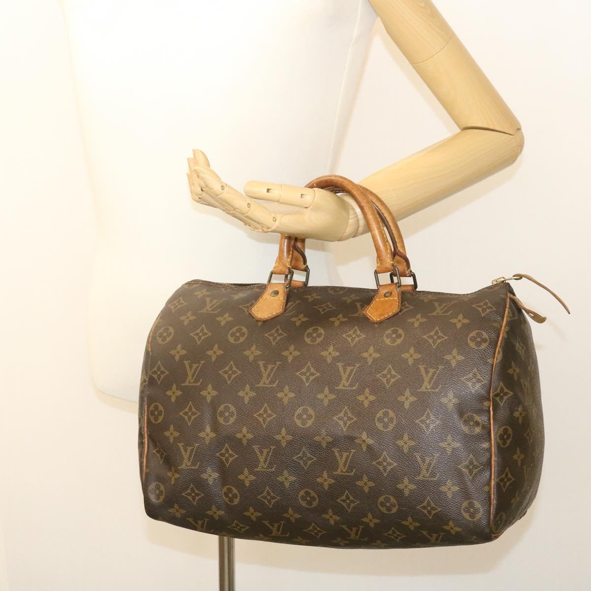 LOUIS VUITTON Monogram Speedy 35 Hand Bag M41524 LV Auth nr018