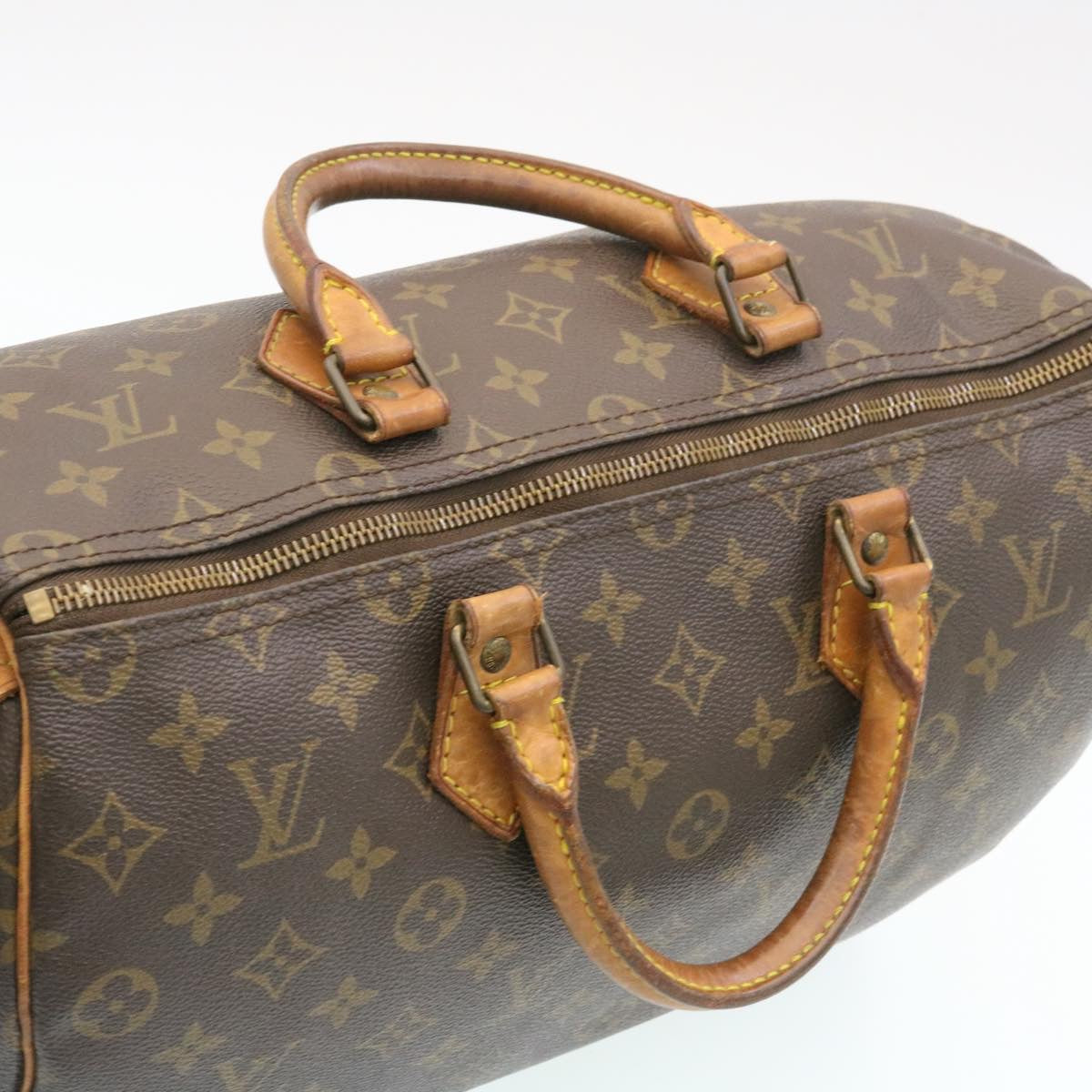 LOUIS VUITTON Monogram Speedy 35 Hand Bag M41524 LV Auth nr018