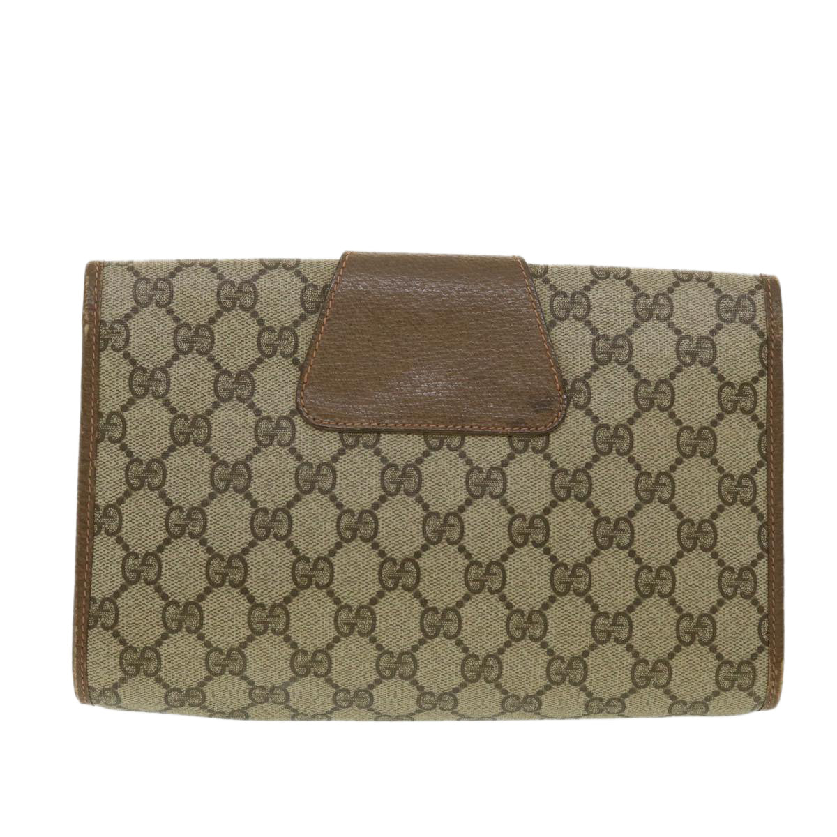 GUCCI GG Canvas Web Sherry Line Clutch Bag Beige Red Green Auth ny139 - 0