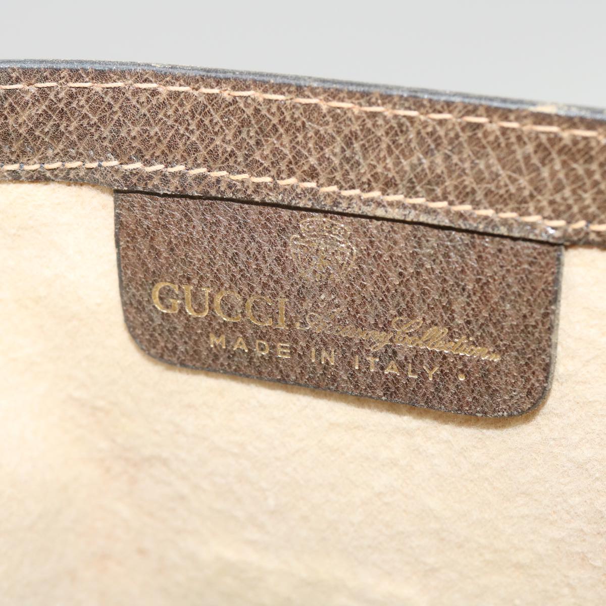 GUCCI GG Canvas Web Sherry Line Clutch Bag Beige Red Green 37-02-3839 Auth ny155