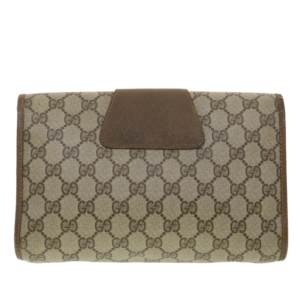 GUCCI GG Canvas Web Sherry Line Clutch Bag Beige Green Red 89.01.030 Auth ny214 - 0