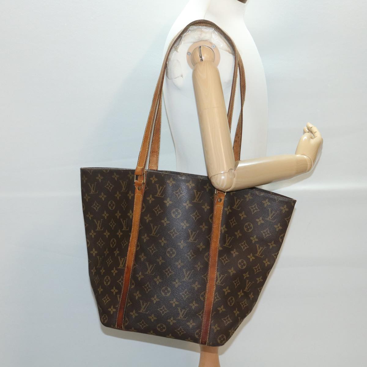 LOUIS VUITTON Monogram Sac Shopping Tote Bag M51108 LV Auth ny218