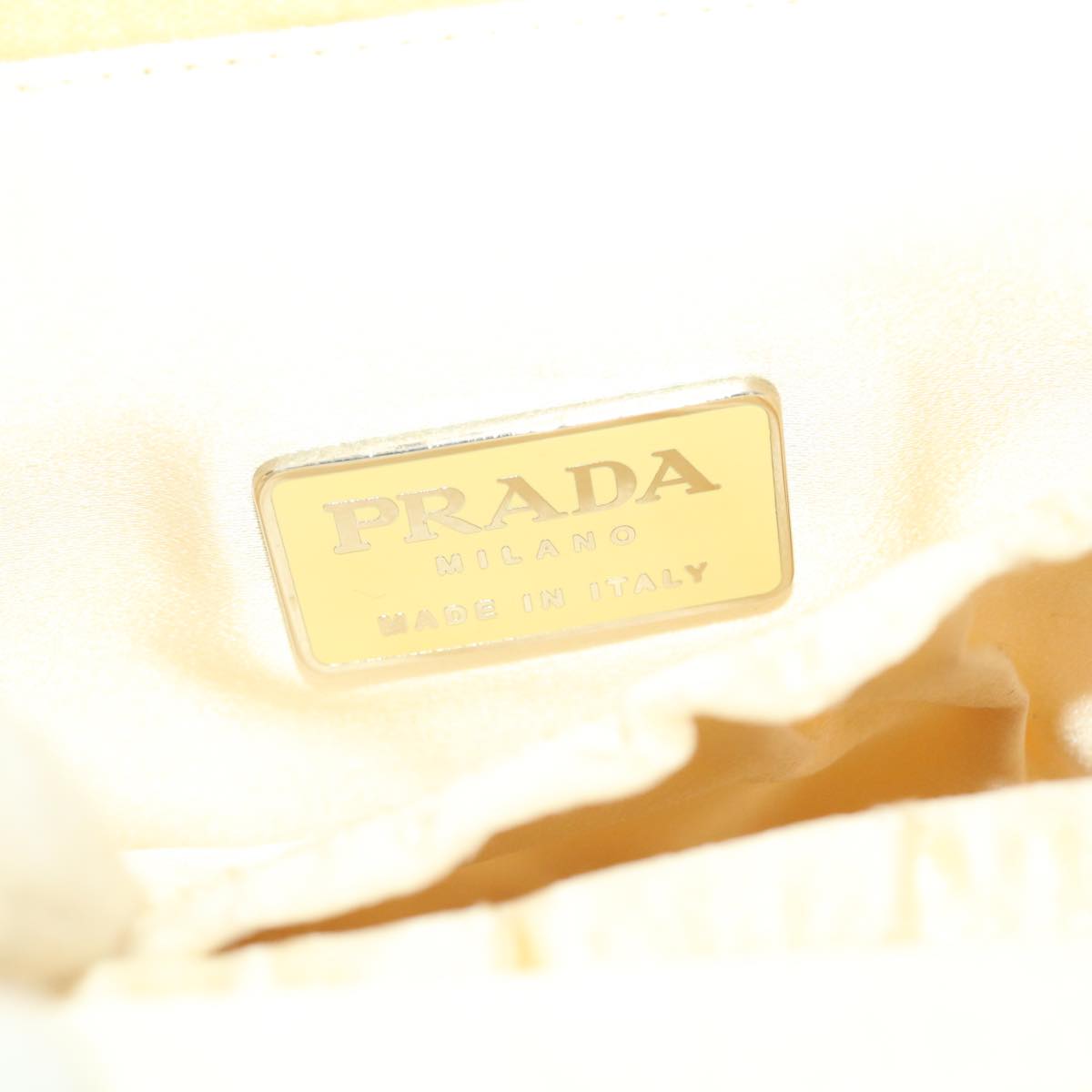 PRADA Hand Bag Suede Beige Auth ny221