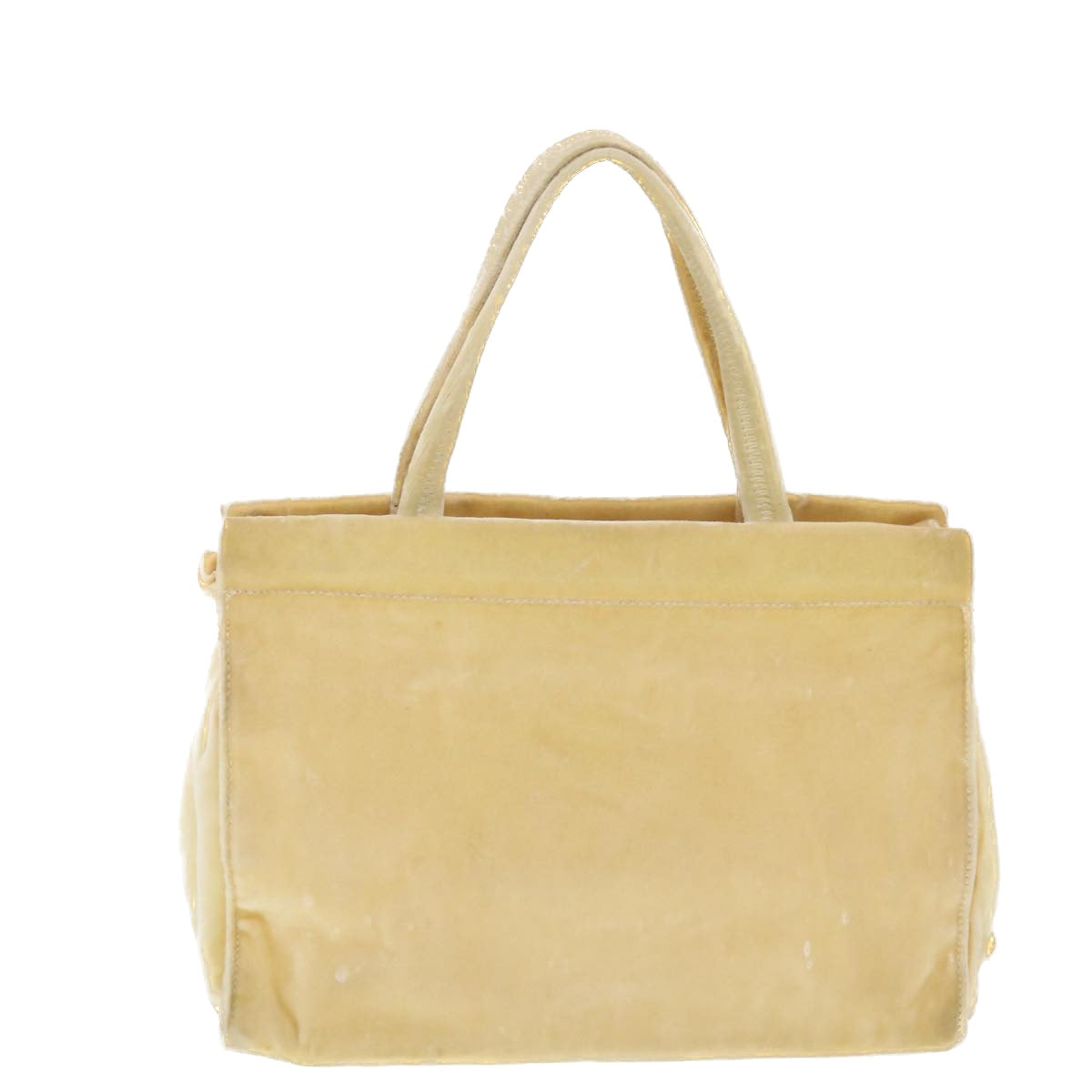 PRADA Hand Bag Suede Beige Auth ny221