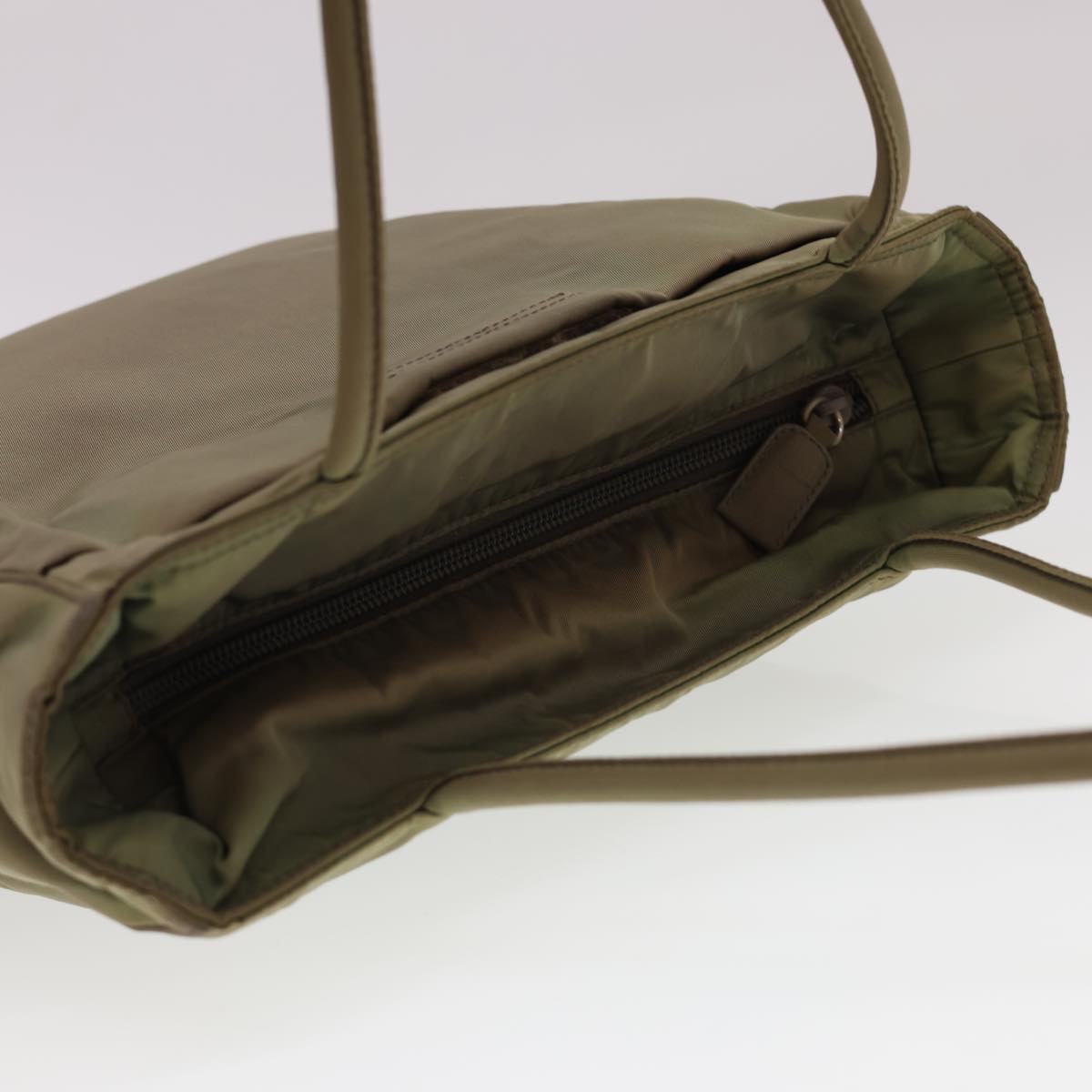 PRADA Shoulder Bag Nylon Khaki Auth ny224