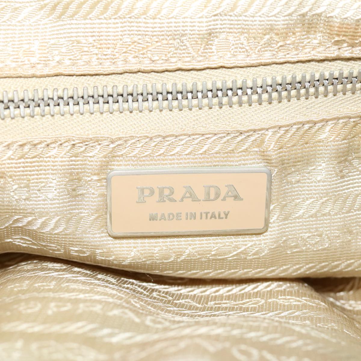 PRADA Shoulder Bag Nylon Beige Auth ny228