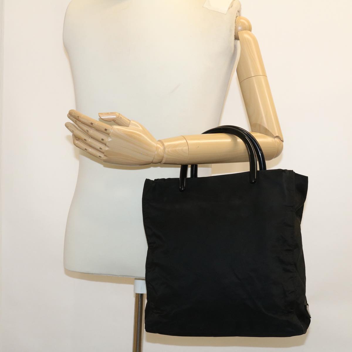 PRADA Hand Bag Nylon Black Auth ny238