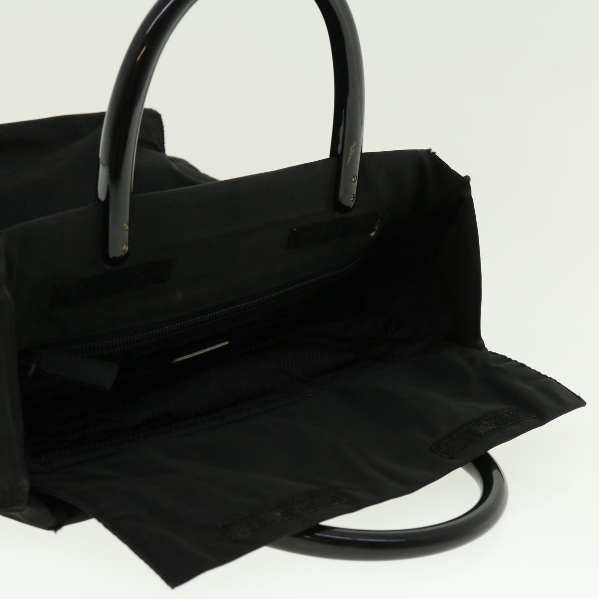 PRADA Hand Bag Nylon Black Auth ny238