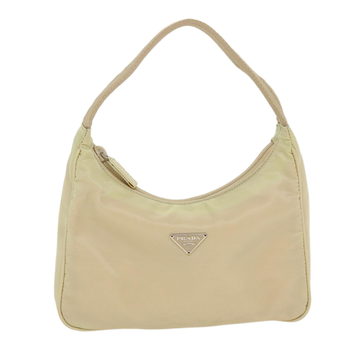 PRADA Hand Pouch Nylon Beige Auth ny249