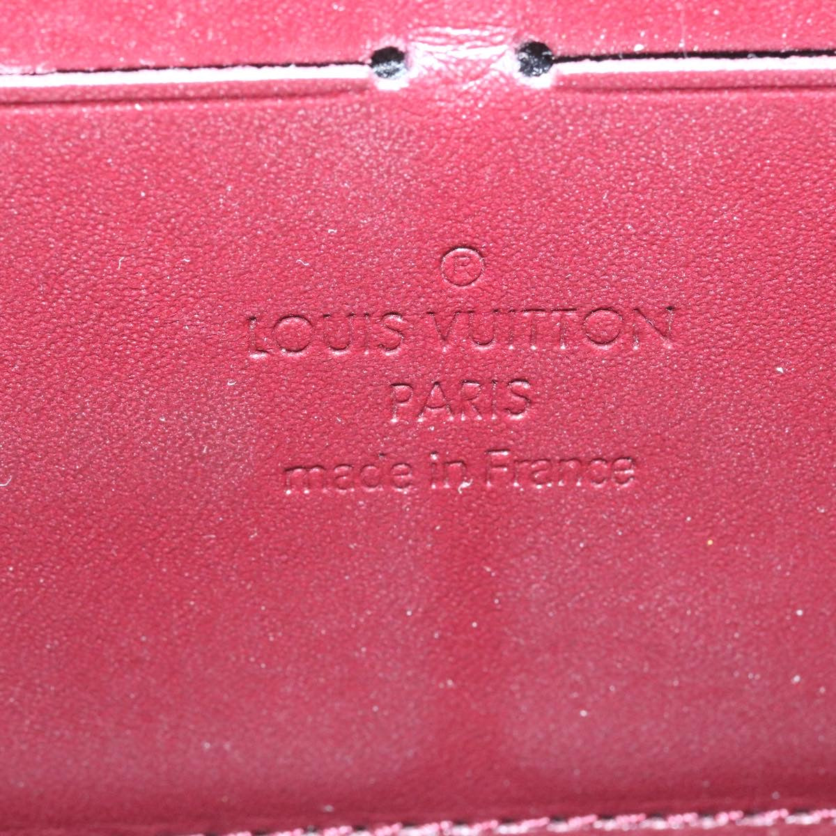 LOUIS VUITTON Monogram Vernis Zippy Wallet Wallet Wine Red M91536 LV Auth pt144