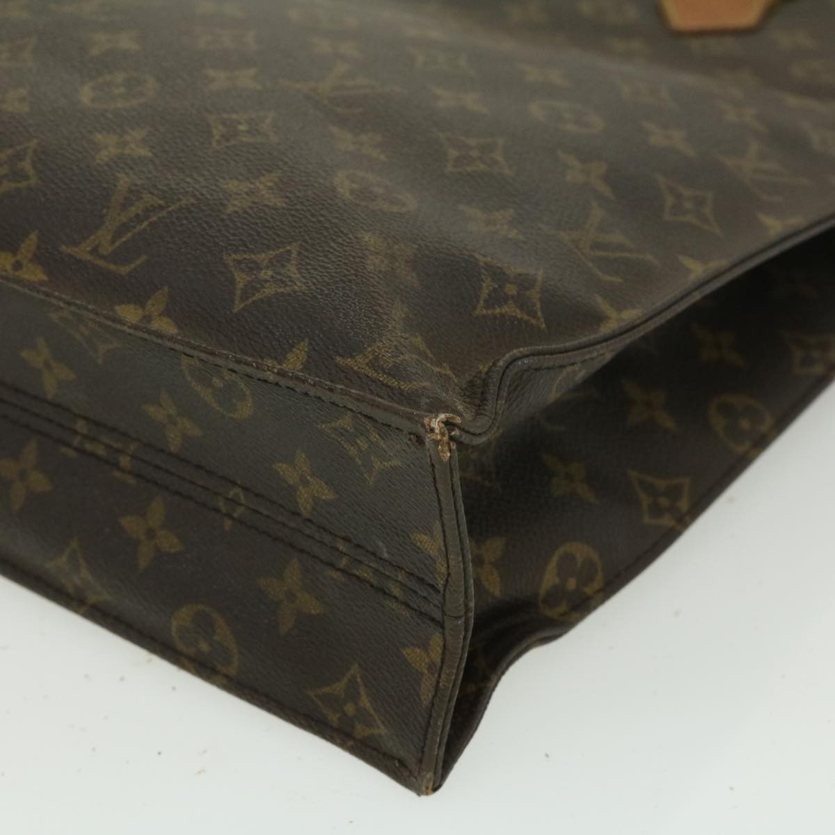 LOUIS VUITTON Monogram Sac Plat Hand Bag M51140 LV Auth pt2100