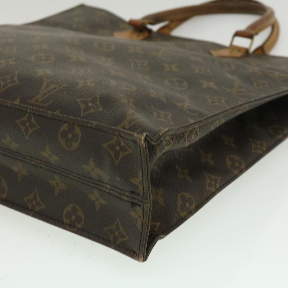 LOUIS VUITTON Monogram Sac Plat Hand Bag M51140 LV Auth pt2100