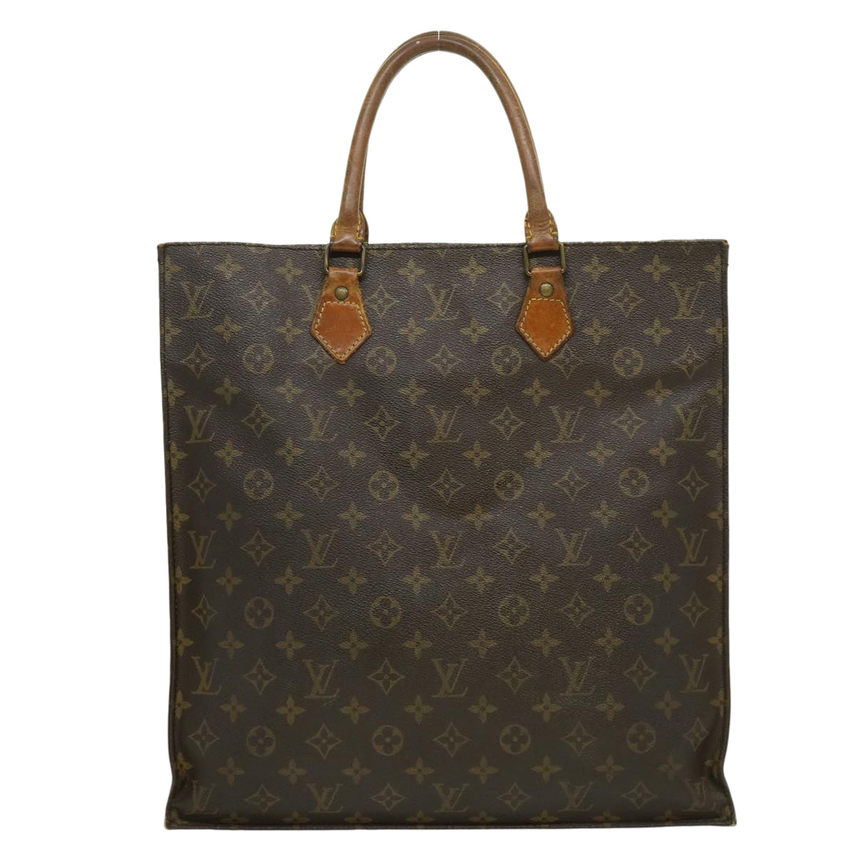 LOUIS VUITTON Monogram Sac Plat Hand Bag M51140 LV Auth pt2100