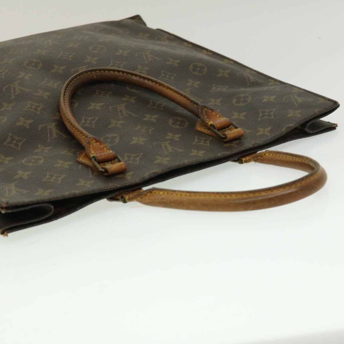 LOUIS VUITTON Monogram Sac Plat Hand Bag M51140 LV Auth pt2100