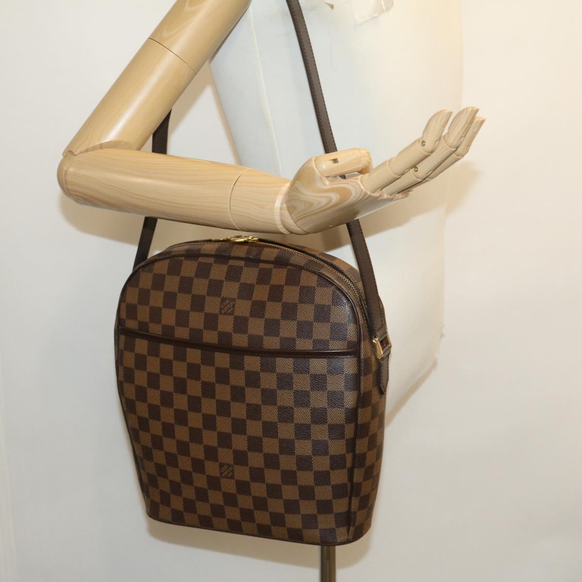 LOUIS VUITTON Damier Ebene Ipanema GM Shoulder Bag N51292 LV Auth pt2372