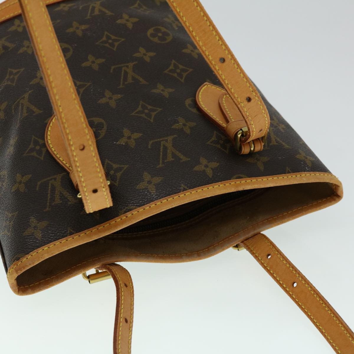 LOUIS VUITTON Monogram Bucket PM Shoulder Bag M42238 LV Auth pt2995