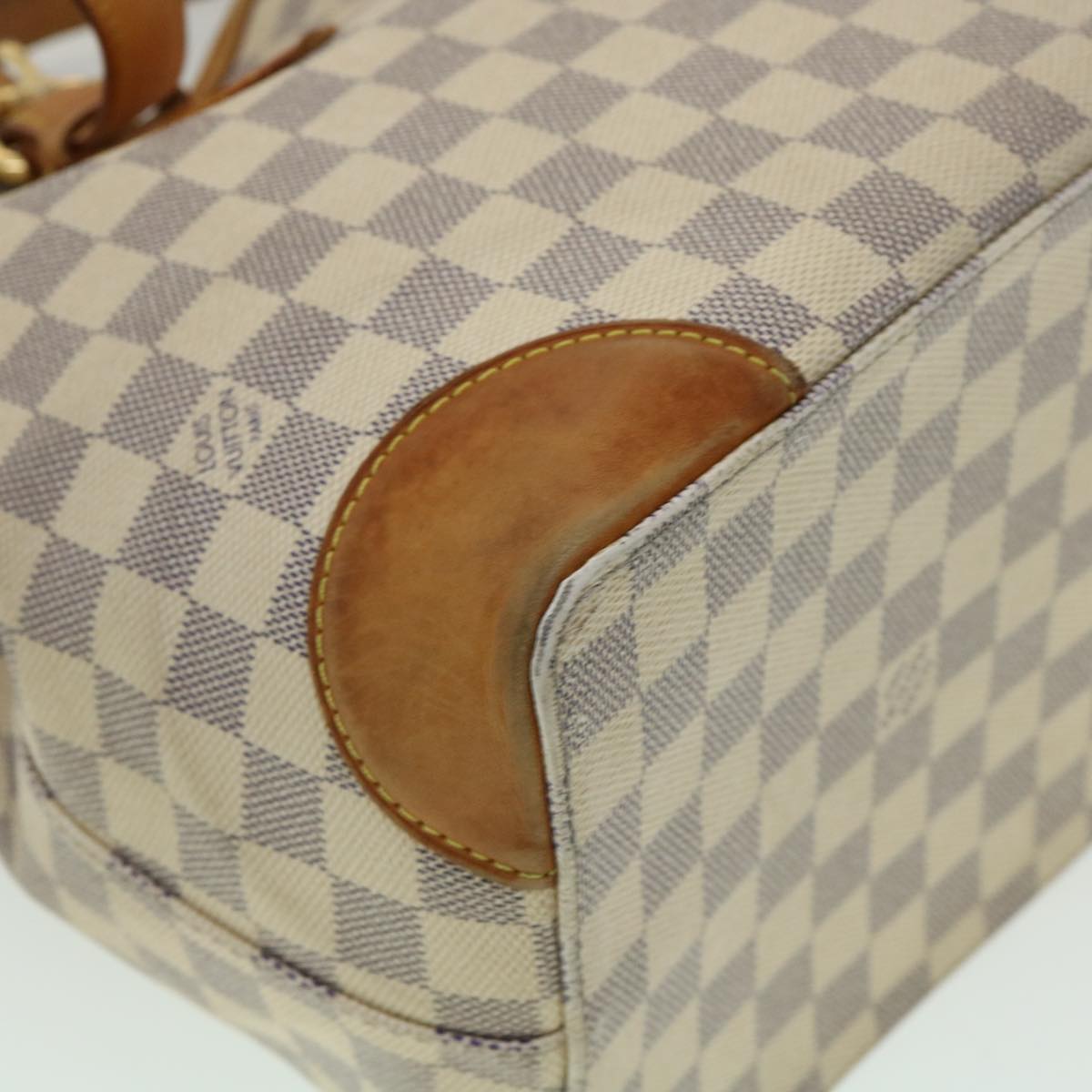 LOUIS VUITTON Damier Azur Hampstead MM Tote Bag N51206 LV Auth pt3159