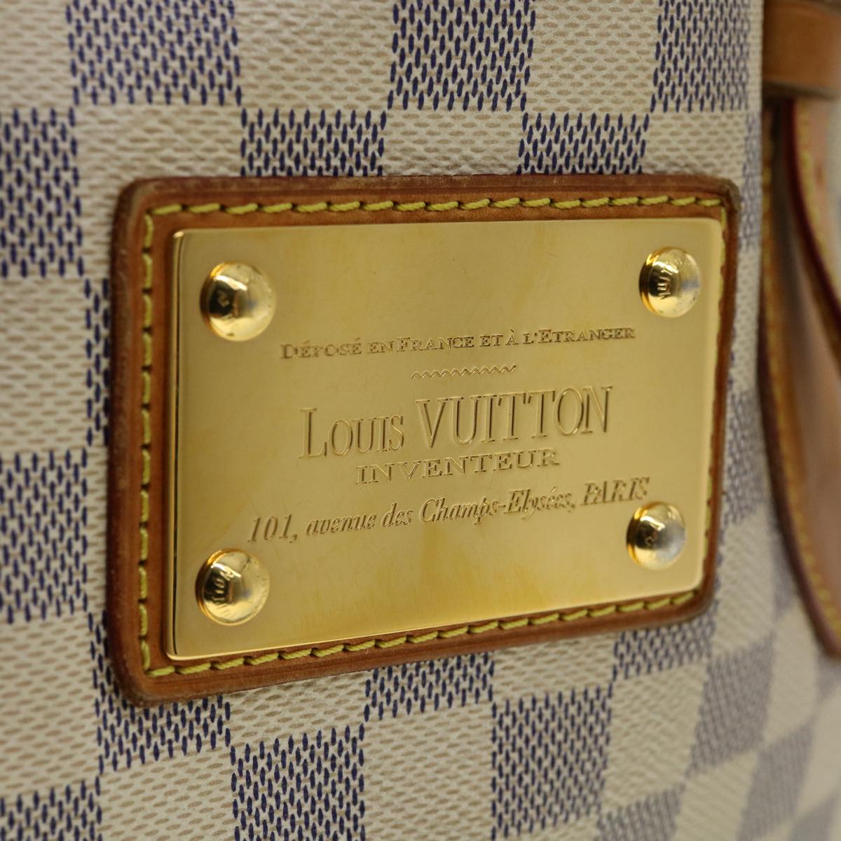 LOUIS VUITTON Damier Azur Hampstead MM Tote Bag N51206 LV Auth pt3159