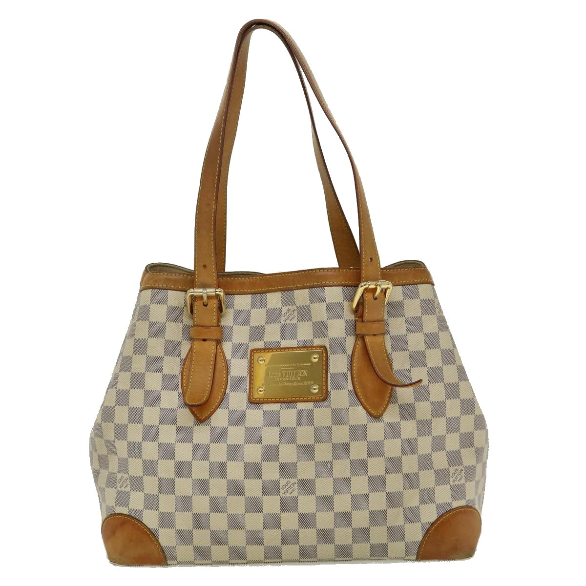 LOUIS VUITTON Damier Azur Hampstead MM Tote Bag N51206 LV Auth pt3159