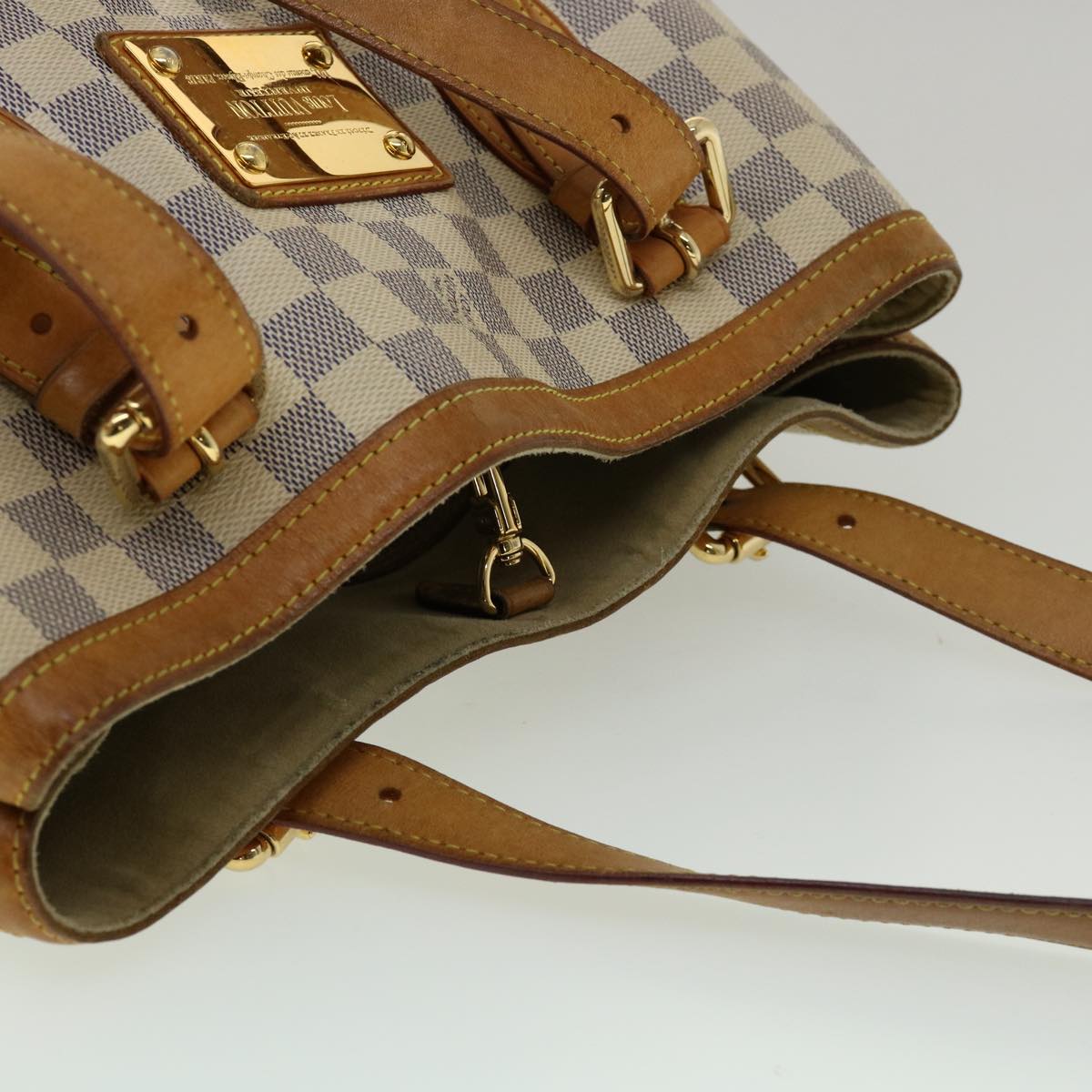 LOUIS VUITTON Damier Azur Hampstead MM Tote Bag N51206 LV Auth pt3159