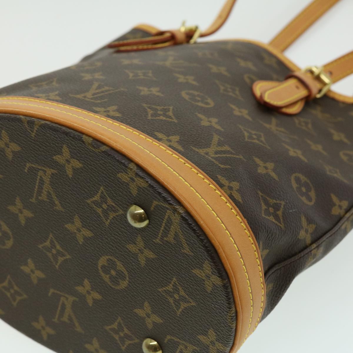 LOUIS VUITTON Monogram Bucket PM Shoulder Bag M42238 LV Auth pt3651