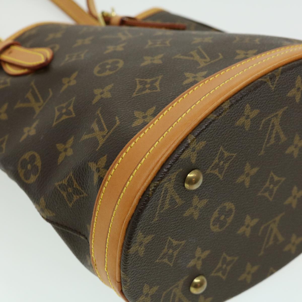 LOUIS VUITTON Monogram Bucket PM Shoulder Bag M42238 LV Auth pt3651