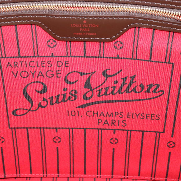 LOUIS VUITTON Damier Ebene Neverfull MM Tote Bag N51105 LV Auth pt4962