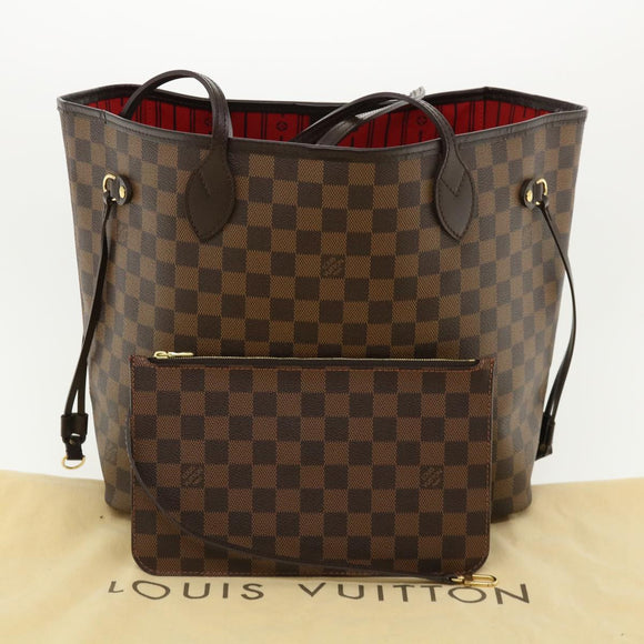 LOUIS VUITTON Damier Ebene Neverfull MM Tote Bag N51105 LV Auth pt4962