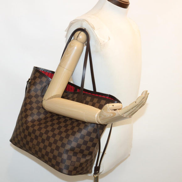 LOUIS VUITTON Damier Ebene Neverfull MM Tote Bag N51105 LV Auth pt4962