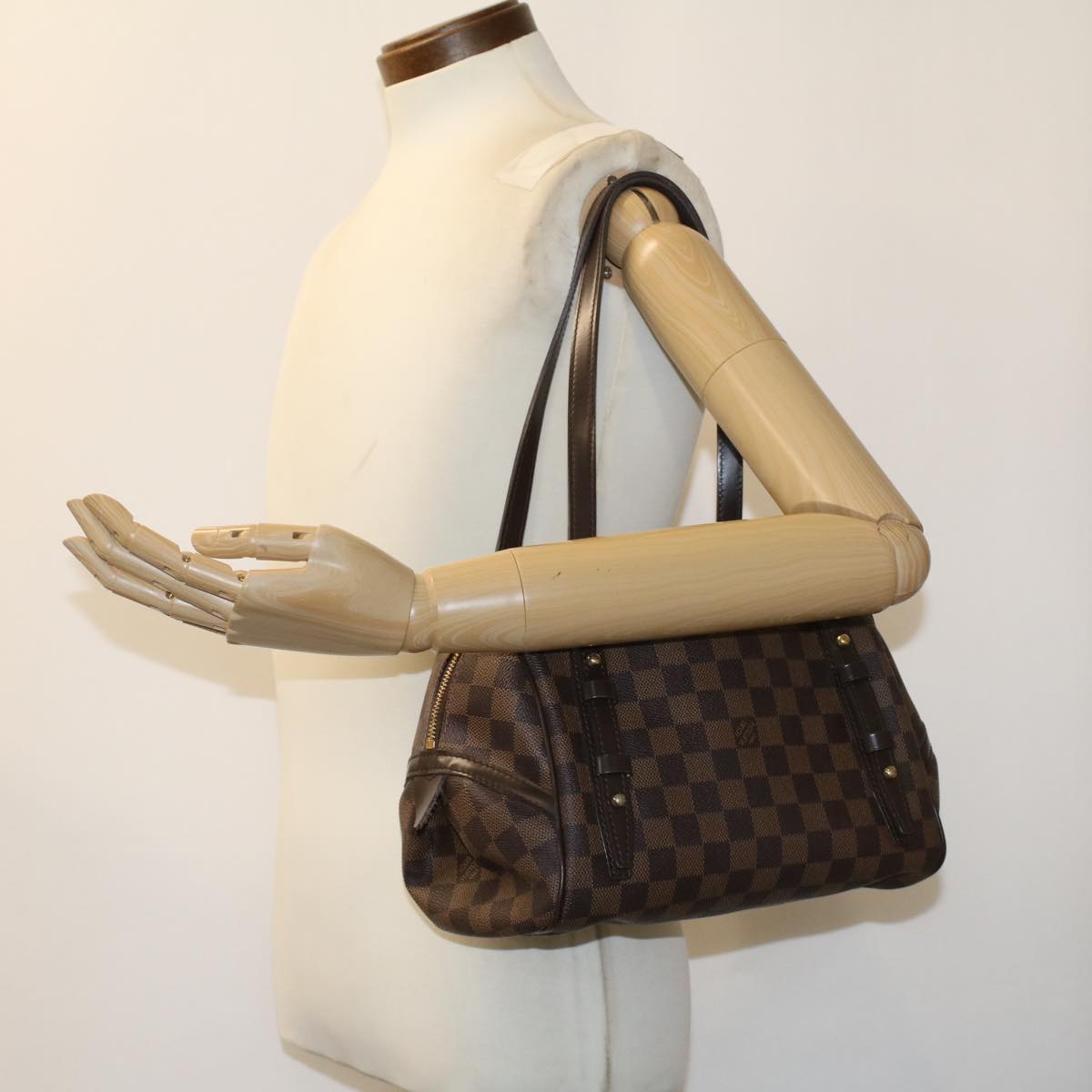 LOUIS VUITTON Damier Ebene Rivington PM Hand Bag N41157 LV Auth pt5105