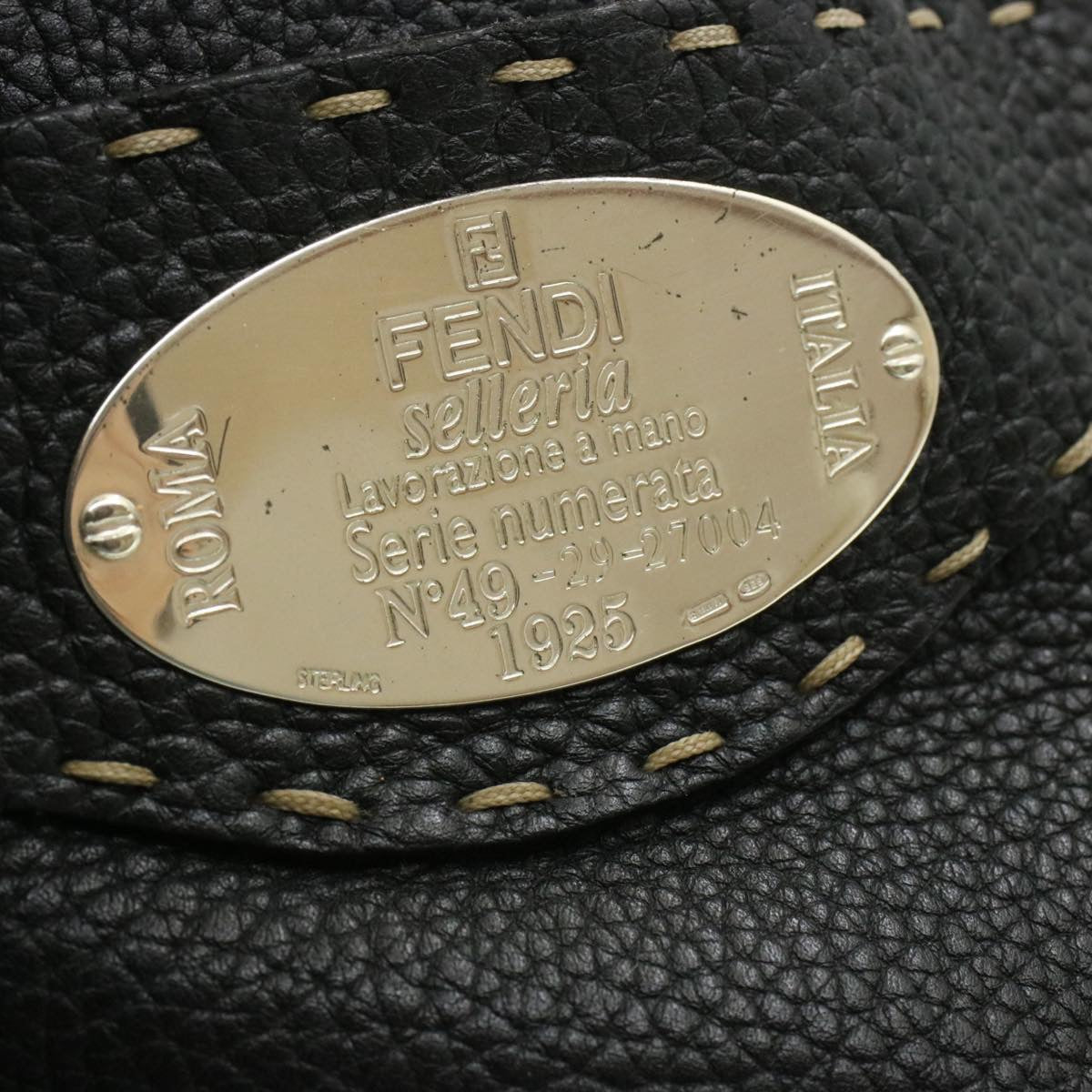 FENDI Shoulder Bag Leather Black Auth rd1013