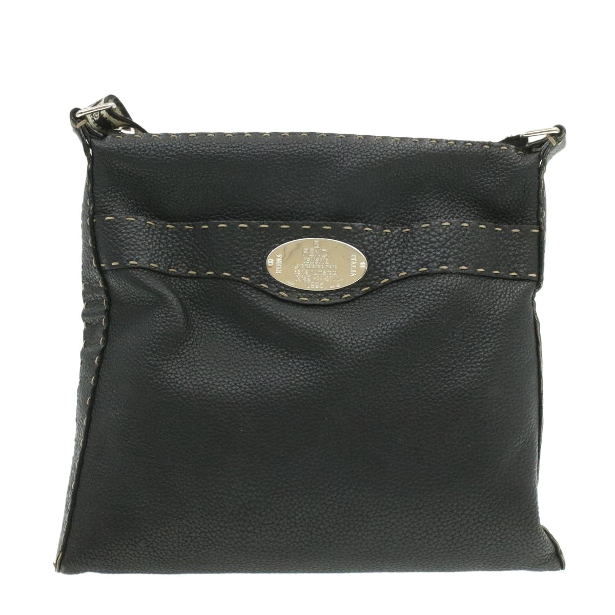 FENDI Shoulder Bag Leather Black Auth rd1013 - 0