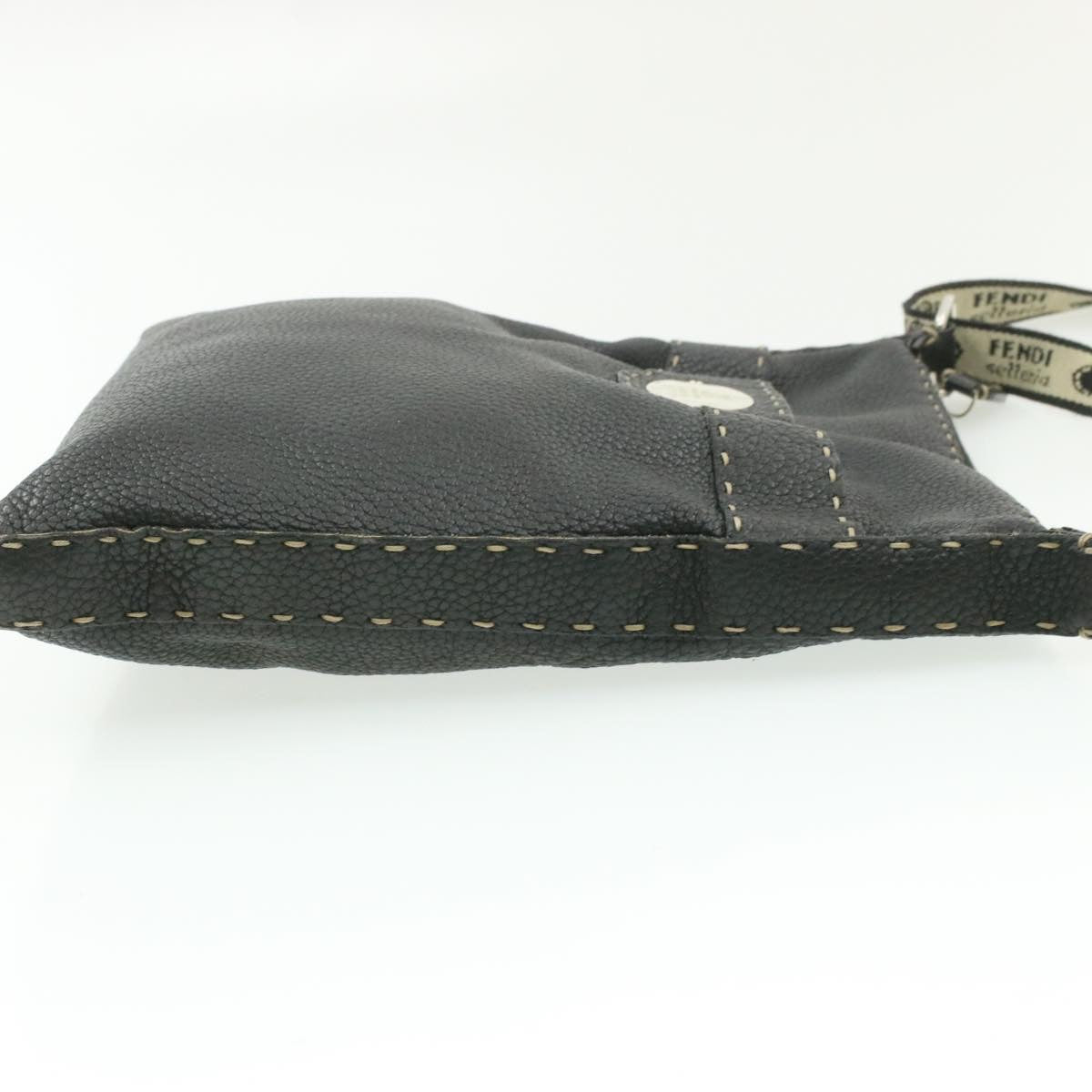 FENDI Shoulder Bag Leather Black Auth rd1013
