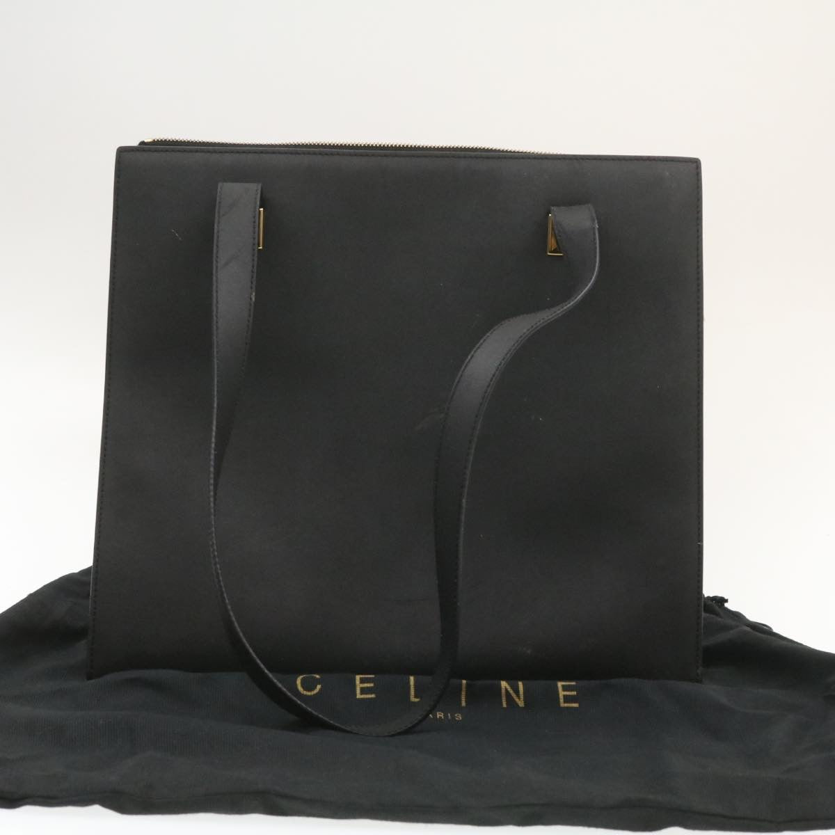 CELINE Shoulder Bag PVC Leather Black Auth rd1157