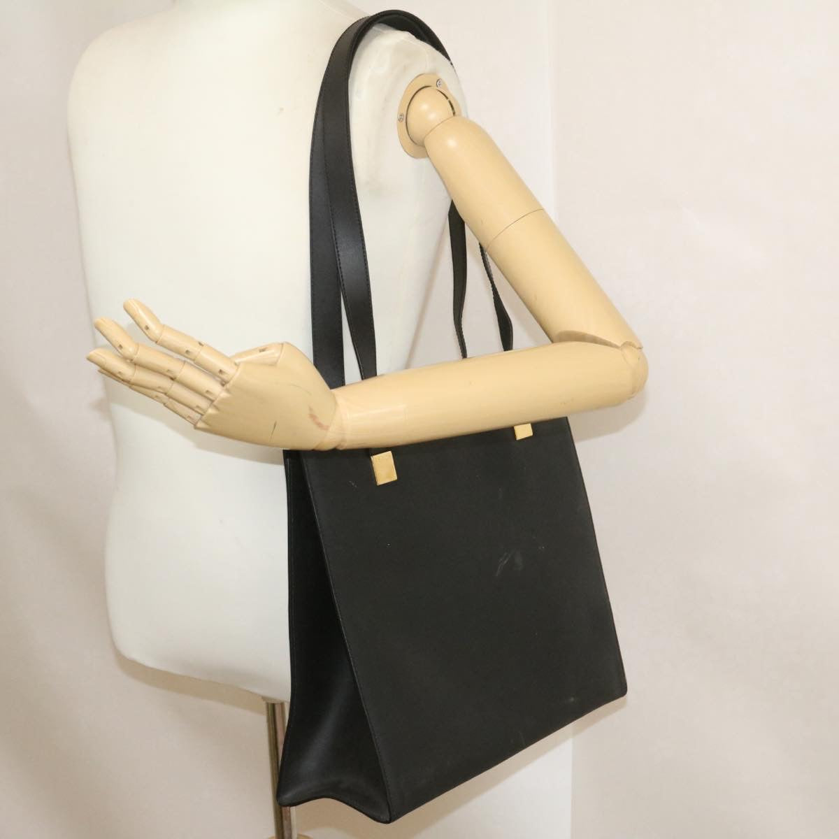 CELINE Shoulder Bag PVC Leather Black Auth rd1157