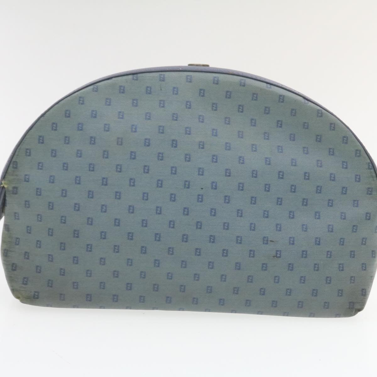 FENDI Clutch Bag Canvas 2Set Blue Black Auth rd1490
