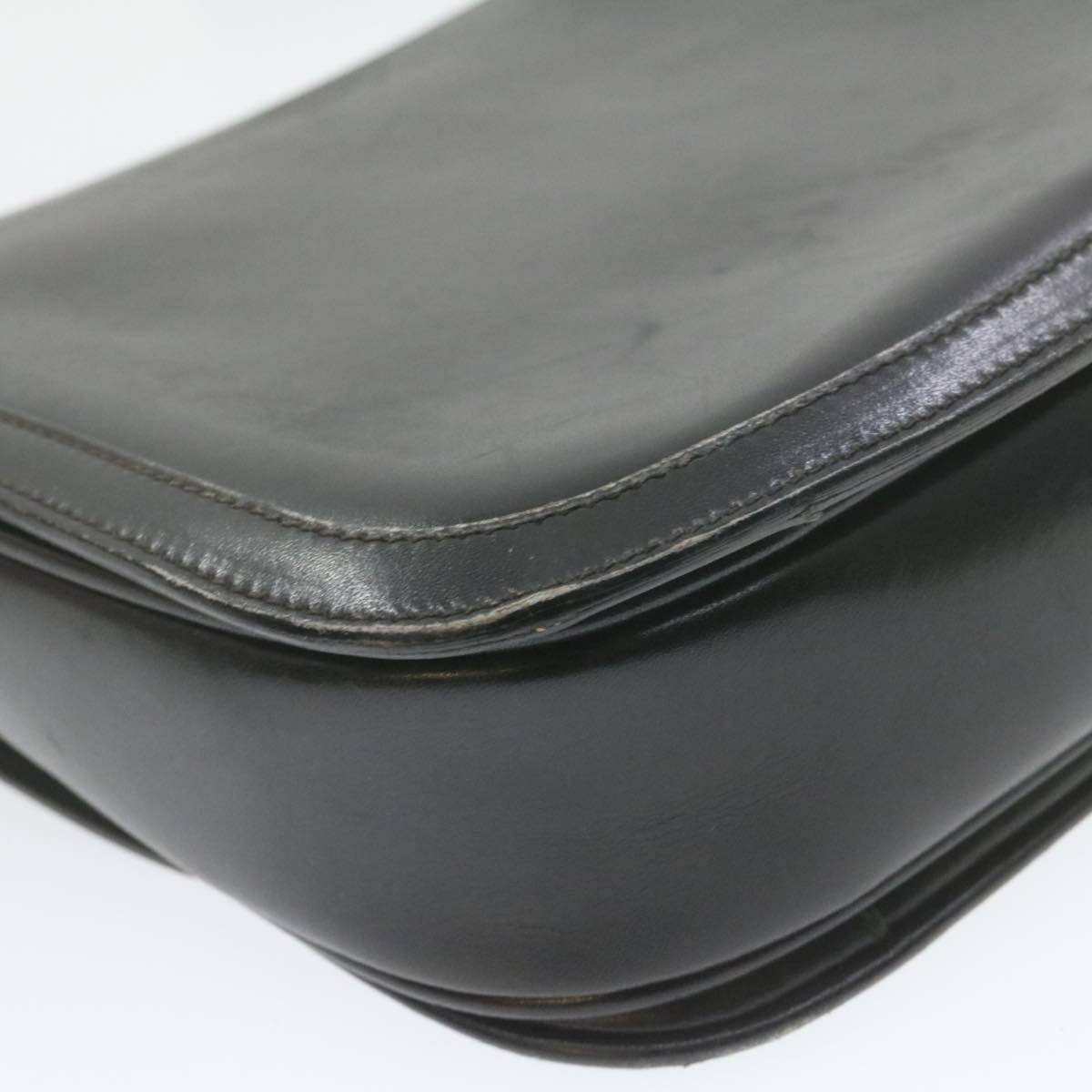 GUCCI Shoulder Bag Leather Black Auth rd1974
