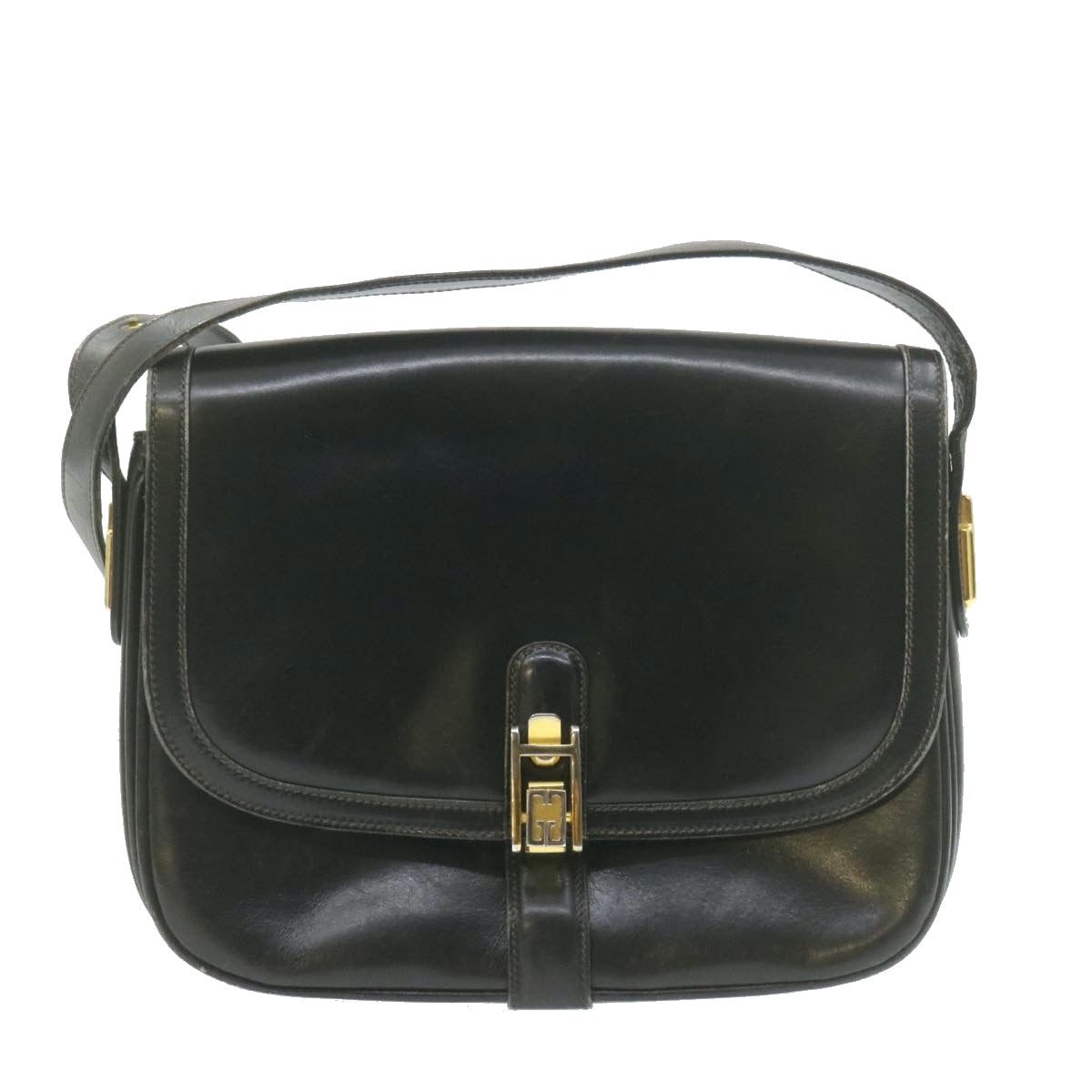 GUCCI Shoulder Bag Leather Black Auth rd1974 - 0