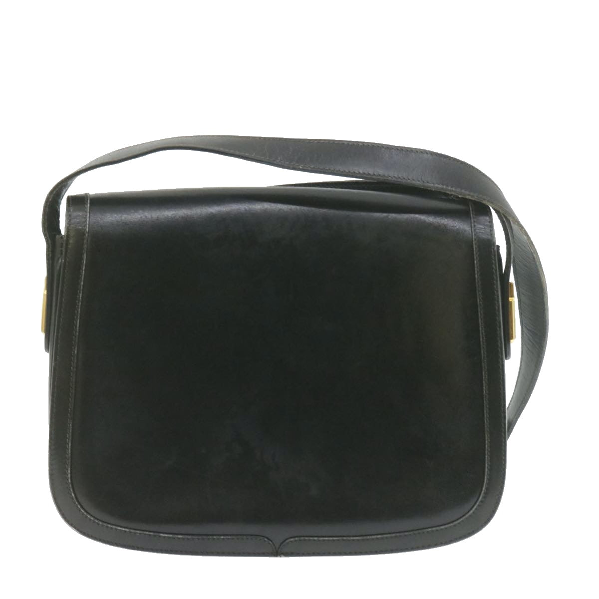 GUCCI Shoulder Bag Leather Black Auth rd1974