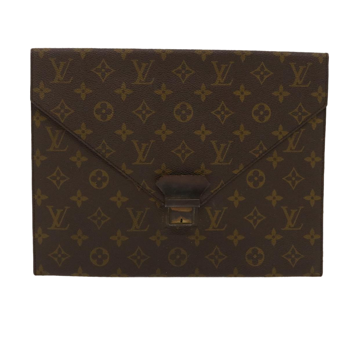 LOUIS VUITTON Monogram Posh plate Briefcase M53522 LV Auth rd2080