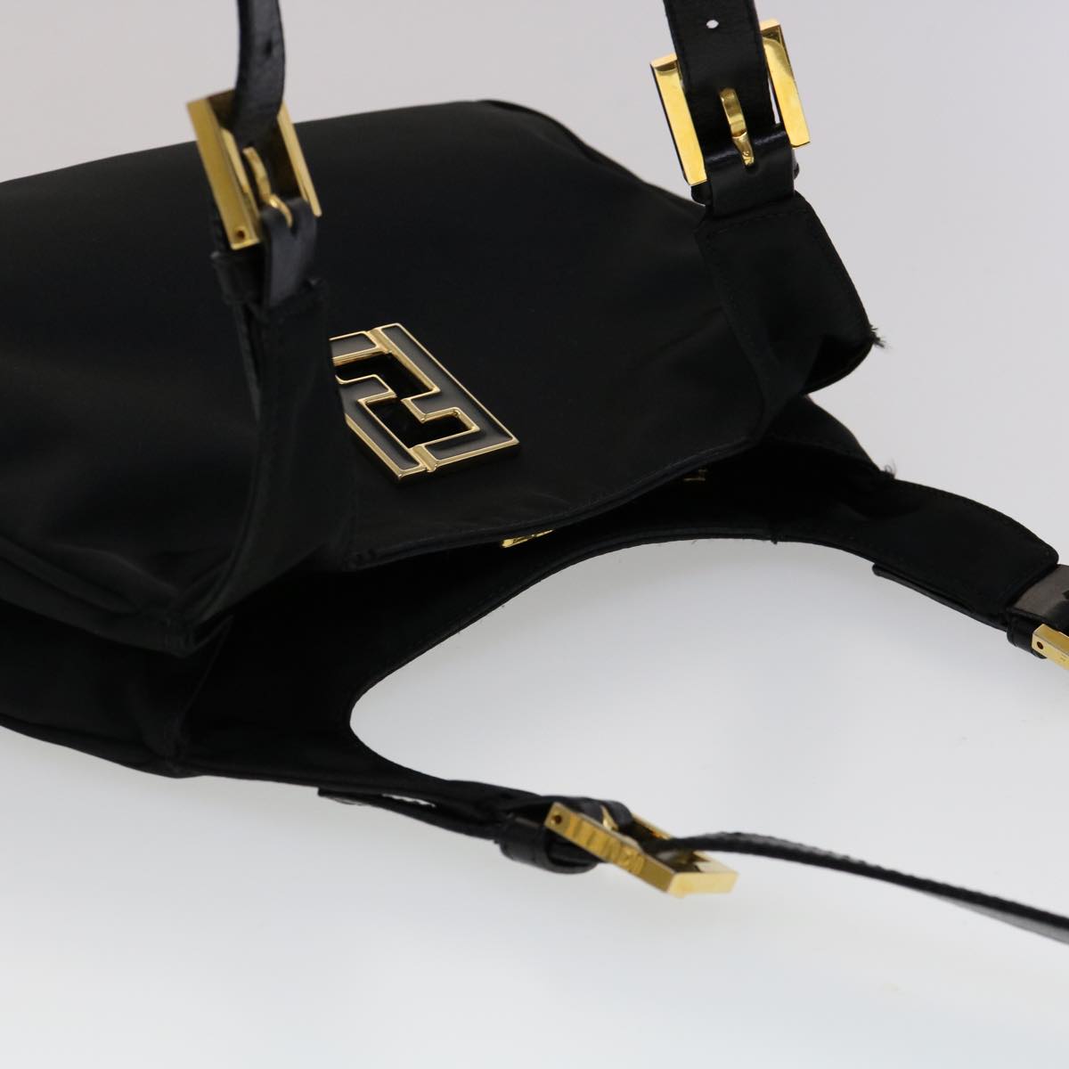 FENDI Shoulder Bag Nylon Black Auth rd2099