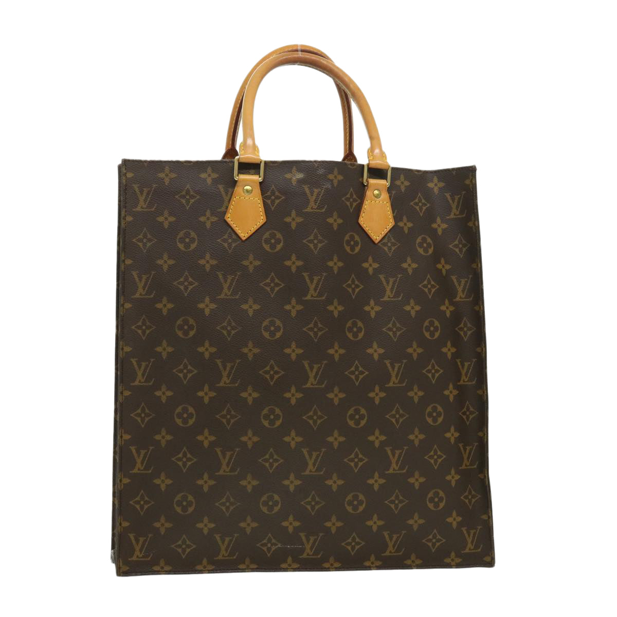 LOUIS VUITTON Monogram Sac Plat Hand Bag M51140 LV Auth rd2148