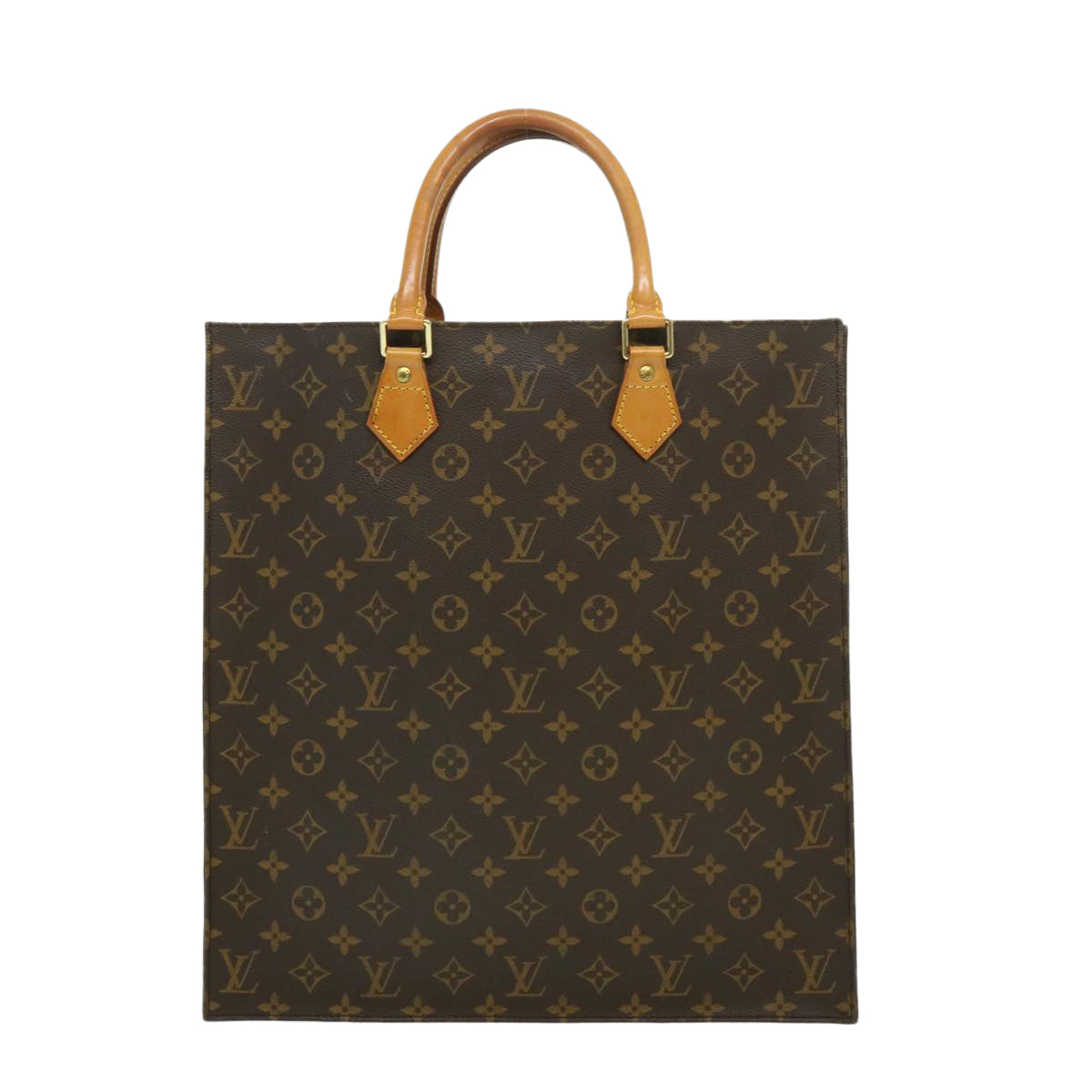 LOUIS VUITTON Monogram Sac Plat Hand Bag M51140 LV Auth rd2148