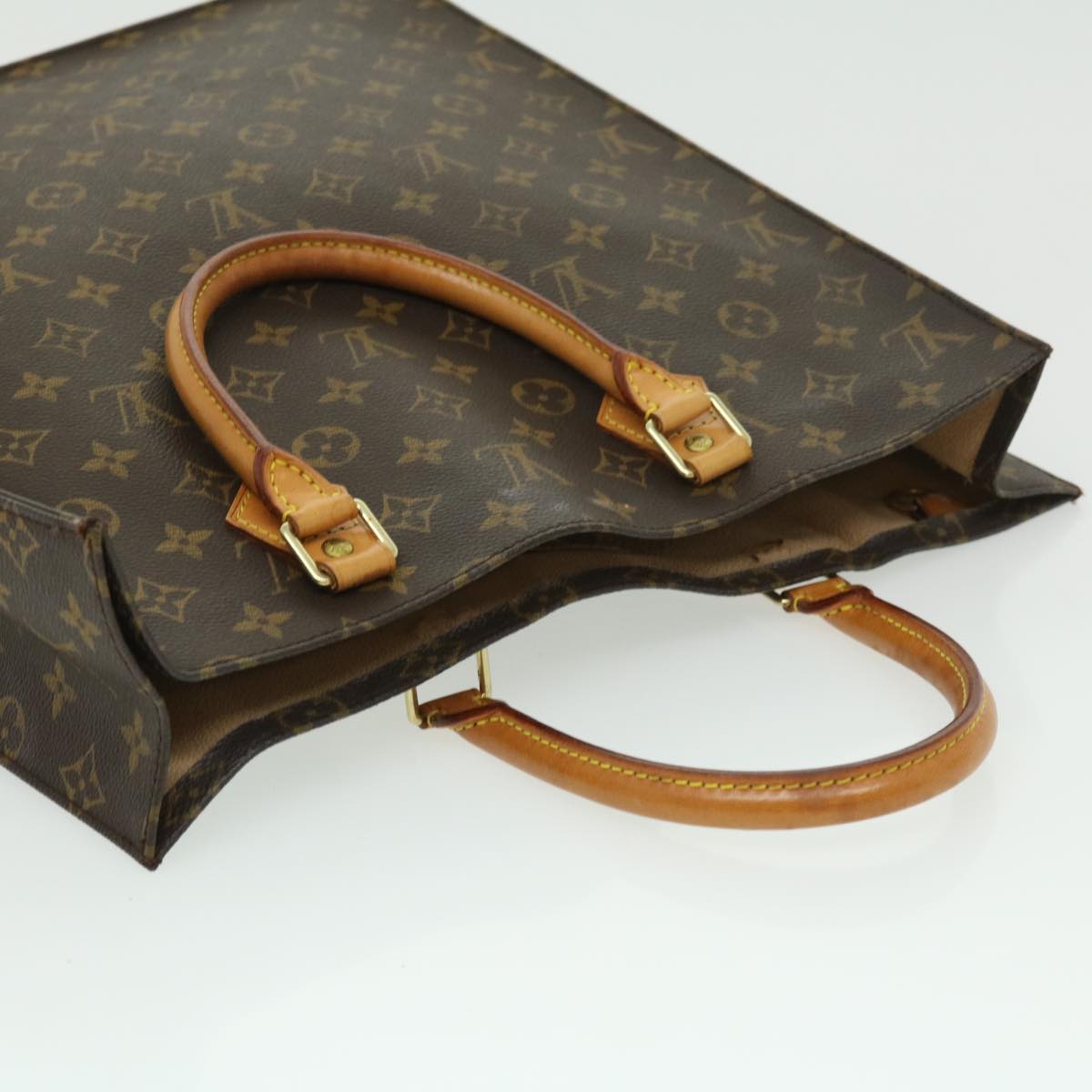 LOUIS VUITTON Monogram Sac Plat Hand Bag M51140 LV Auth rd2148